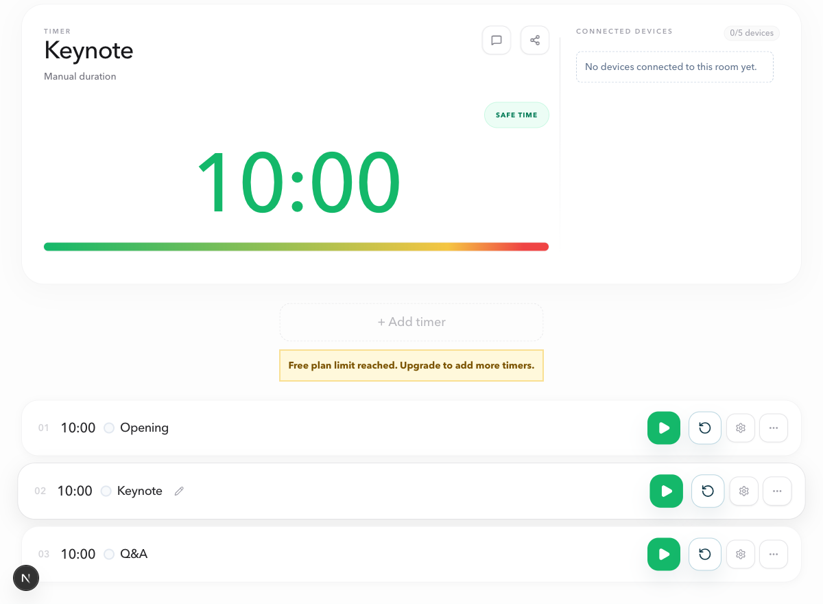 PresentationTimer agenda timer preview